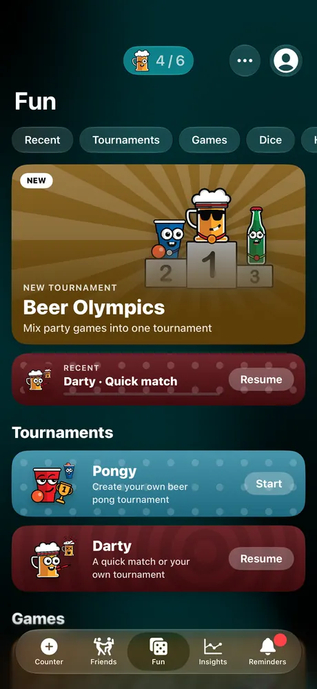 Barry Counter - Fun tab with tournaments and games