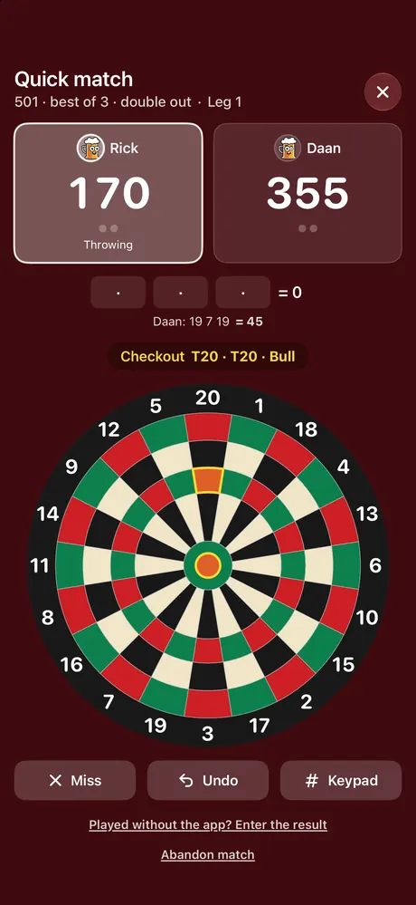 Barry Counter - Darty live darts scorer